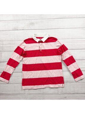 Primary Kids Rugby Shirt Striped Long Sleeve Polo Cotton Collared Top 12